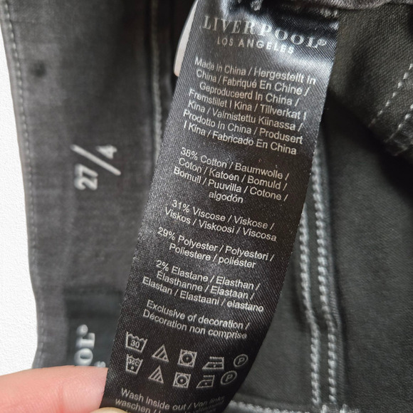 Liverpool Washed Black The Ankle Skinny Meteorite Stretch Jegging Jeans Size 27 - Picture 5 of 8
